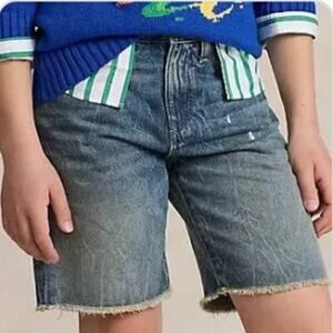 Polo Ralph Lauren Boys Sullivan Slim Cutoff Denim Short Mid Wash Casual Sz 14